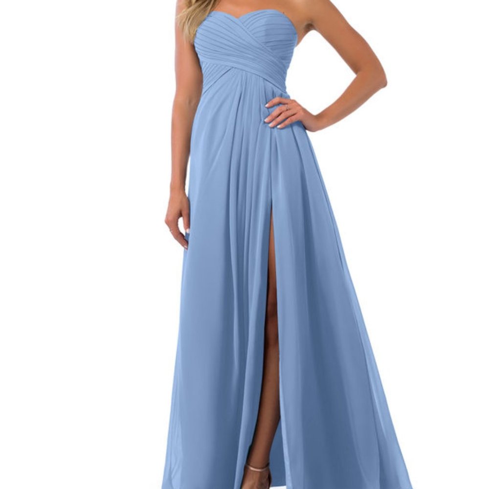 Azazie Arabella Allure in Steel Blue